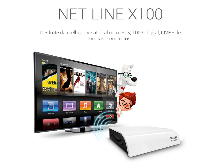 Net Line X-100 Smart + Wi-Fi Cabo